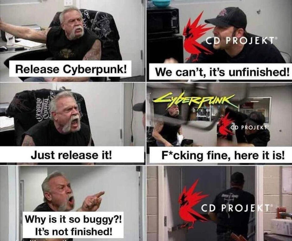 Meme CD projekt Red release Cyberpunk 2077